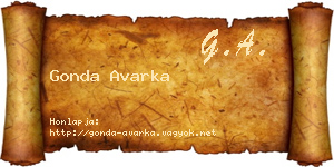 Gonda Avarka névjegykártya
